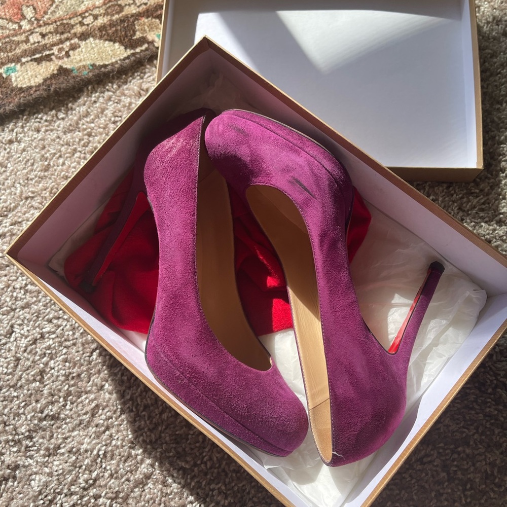 Christian Louboutin New Simple 120mm 39.5 PURPLE SUEDE